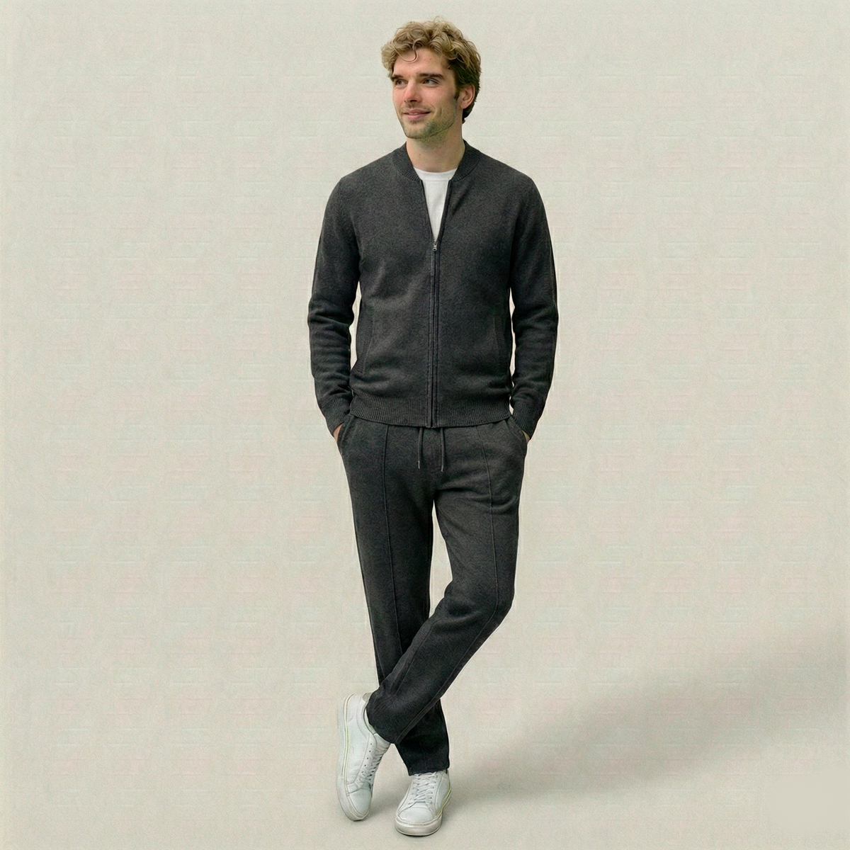 Norden Refined Merino Wool Tracksuit in black