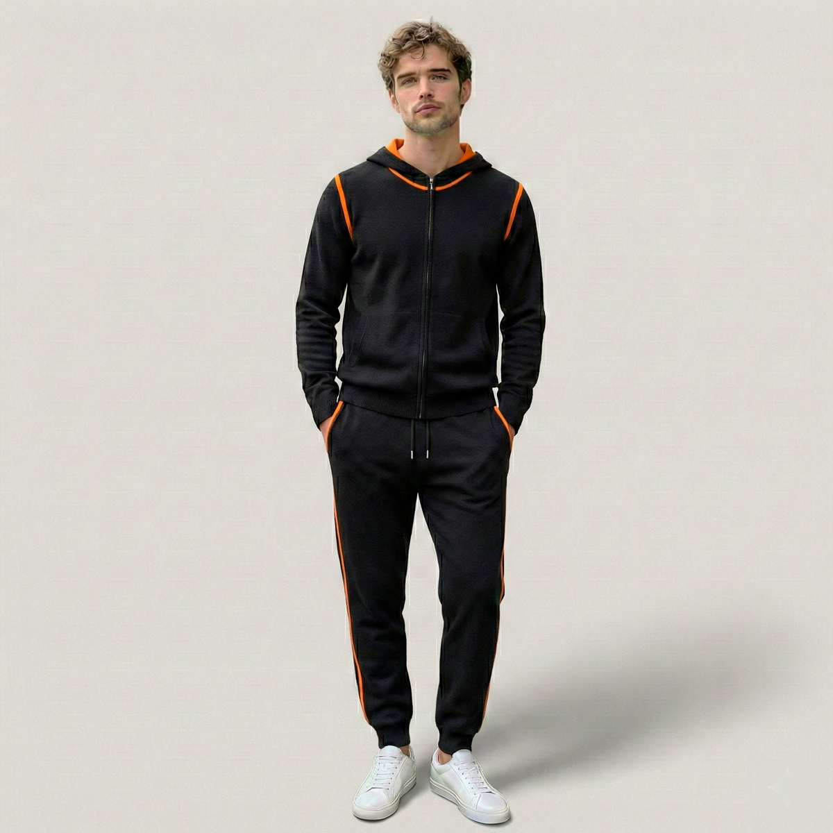 Norden Pure Cashmere Tracksuit Ensemble in black