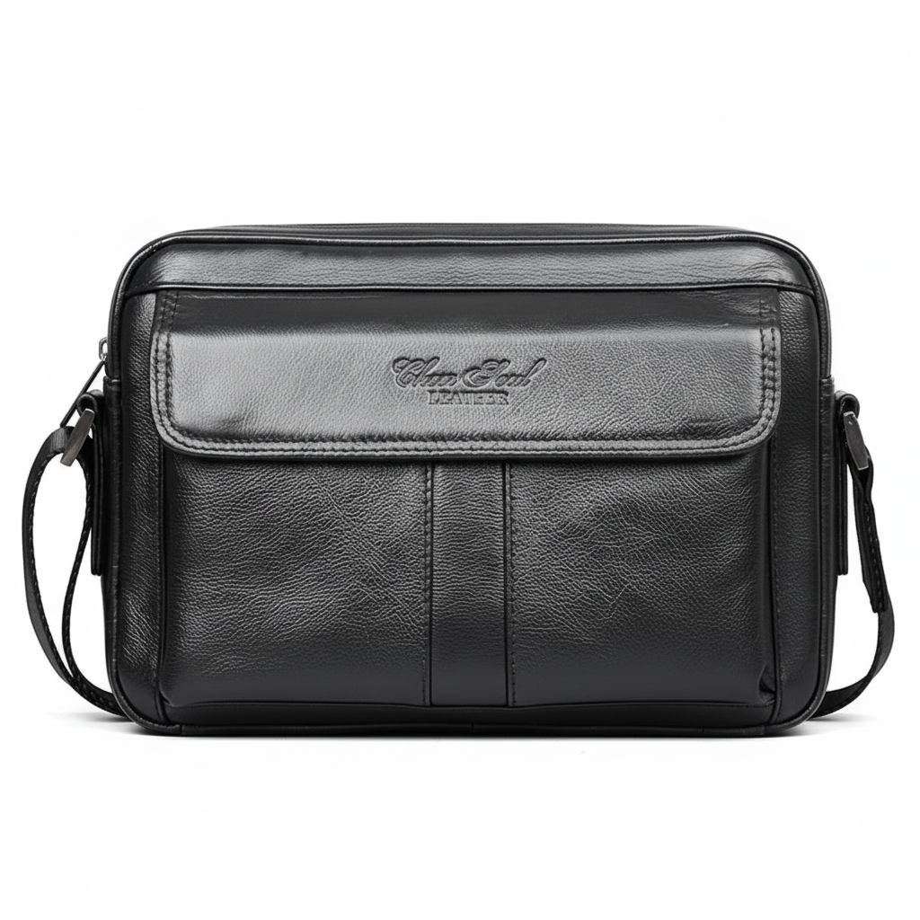 Norden Classic Leather Crossbody Bag in black