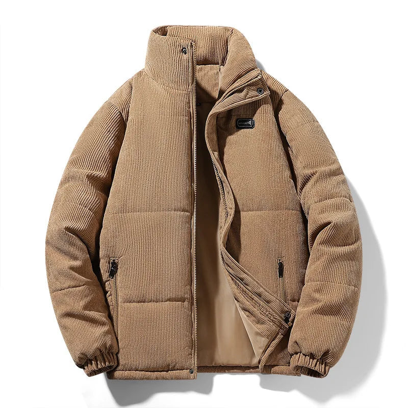 Norden Men's Corduroy Padded Winter Jacket in khaki