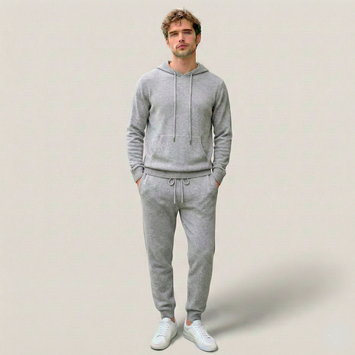 Norden Merino Wool Tracksuit in light grey